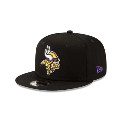 Black Minnesota Vikings Hat - New Era NFL Basic 9FIFTY Snapback Caps USA7406391